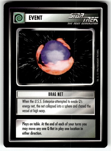 1996 Decipher Star Trek Q Continuum Event Card Drag Net