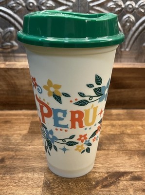 Starbucks Peru 20th Anniversary Tumbler Floral Travel Mug Rare Limited