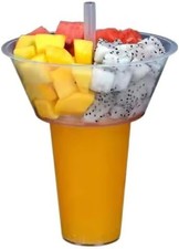 Plivora 25 Sets Sip Serve Cups 16.9 oz Disposable Stadium Cups with Detac...