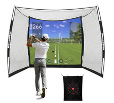 Golf Net 11x8ft Golf Simulators Hitting Net with HighDensity Impact Screen