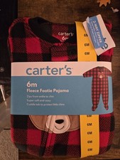 Carter's Footie Pajama, 6 Months, NEW w/tags, w/Bear, Red/Blk