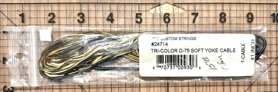 J&D Custom Strings 24714 Tri-Color D-75 Soft Yoke Cable String BLK/TAN/Buck 41” - Image 2 of 3