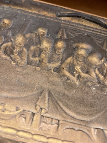 SCHÖNE ANTIKE LETZTE ABENDMAHL GUSSEISEN KIRCHENPLAKETTE 14,5x8,5 Garten Wallfahrtskirche - Bild 24 von 24