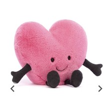 Jellycat Plush Large Amuseable Pink Heart Valentine 7.5  New With Tags