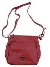 Borsa a tracolla da donna L.CREDI Munich bordeaux rosso pelle crossbody bag
