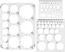 3 Pack Circle Templates, Drafting Stencils Measuring Tools