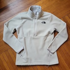 The North Face Women's Medium Fleece Sweatshirt Turtleneck Half Zip Off White