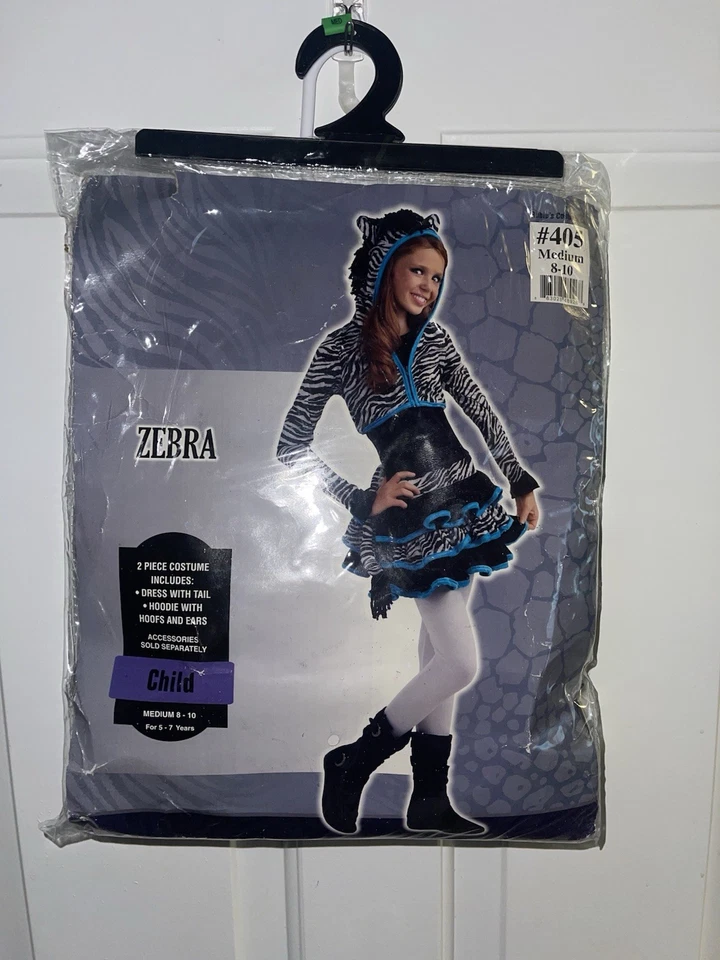 Zebra Halloween Costume Child Size M 8-10 For Ages 5-7 Years - Image 4 of 4