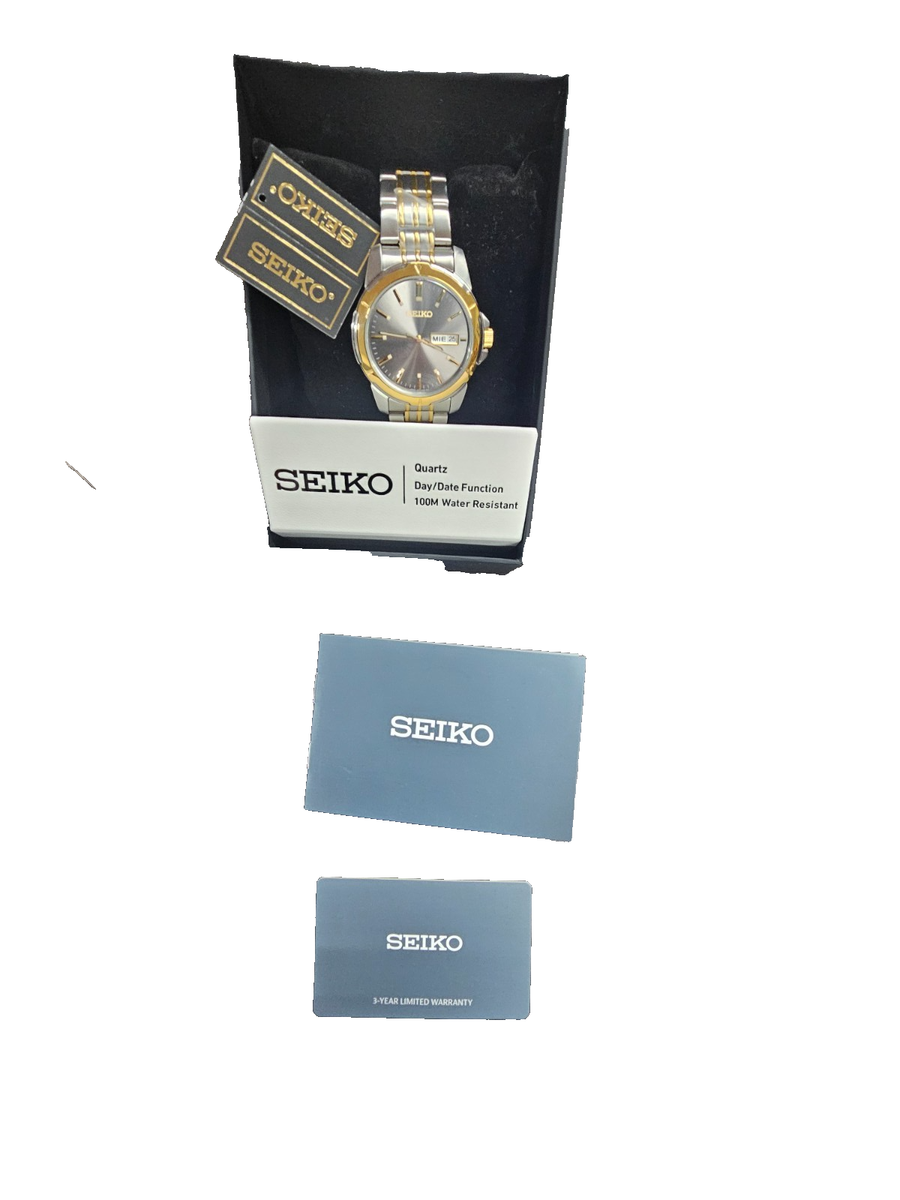 SEIKO SUR356 Essential Collection Gold & Silver Tone Gray Dial
