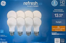 8 GE refresh HD Light 40-Watt Frosted White Daylight A19 LEDs w/Medium Base