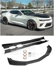 ZL1 1LE Style Front Lip Splitter & Side Skirt Rocker Panel For 16-18 Camaro SS