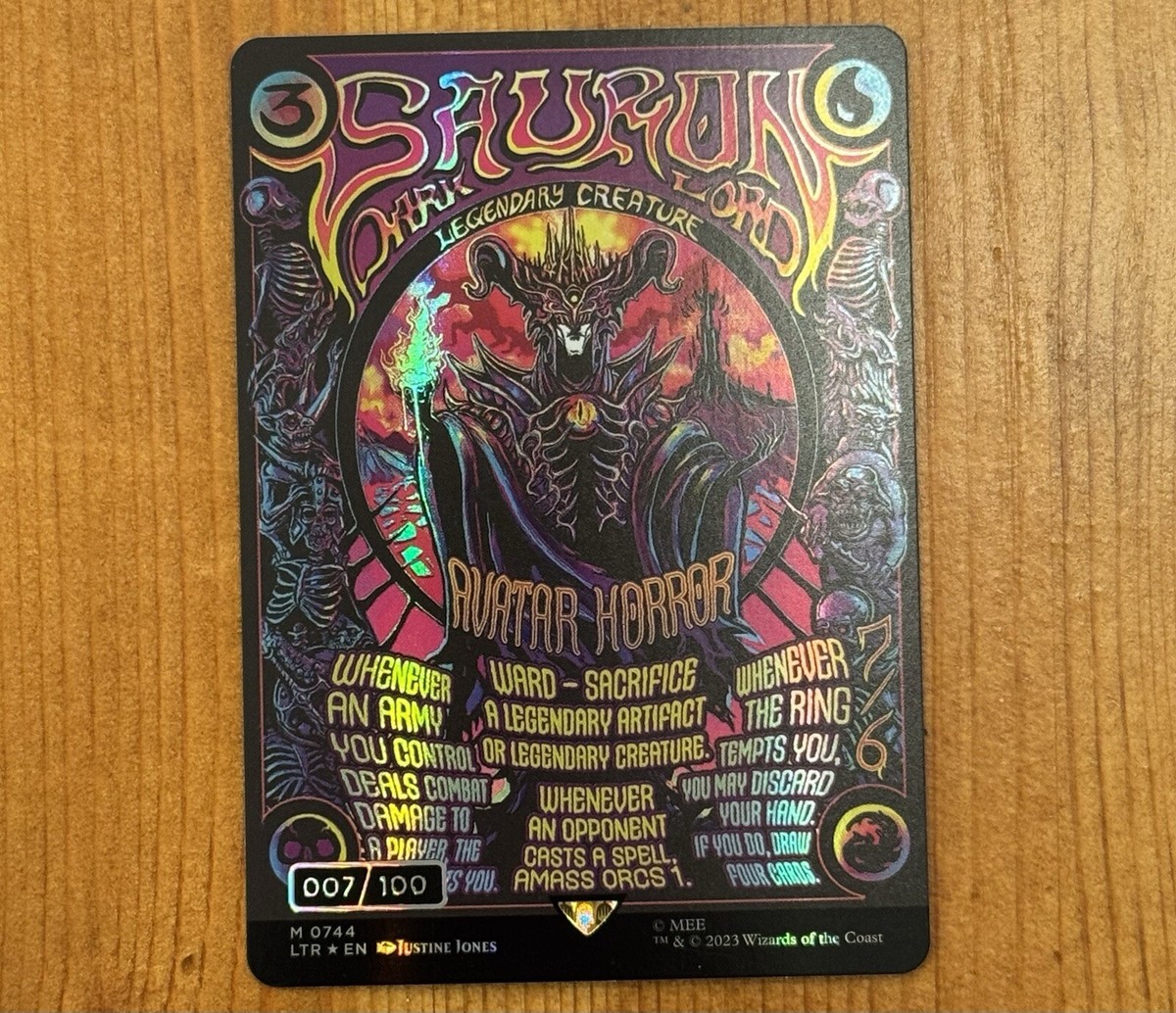 Sauron the Dark Lord, Serialized 007, NM Foil Poster MTG LotR Lord