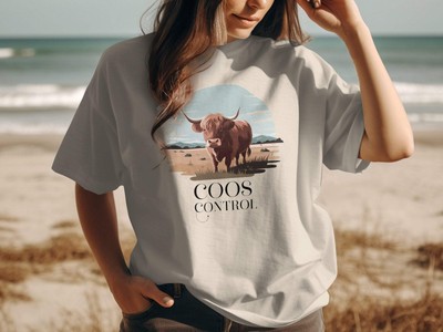 Highland Cow Design 'Coos Control' T-Shirts