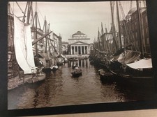RIPRODUZIONE FOTO ALINARI VEDUTA DEL CANAL GRANDE TRIESTE 18X24 INIZI '900 (2) 