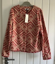 Paraphrase Ladies Smart Casual Button Through Jacket In Red/cream Size 12 Nwt