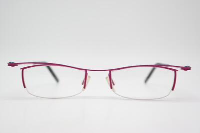 Brille Theo Belgium desiree 299 Rot Blau Halbrand Brillengestell eyeglasses Neu