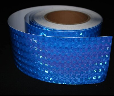 Bande Réfléchissante Bleue 5.5 Cm X 5 M, Autocollant Sécurité Pour Carrosserie