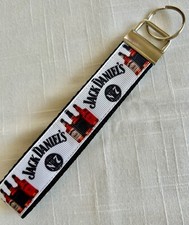 HANDMADE KEY FOB DECORATED with JACK DANIEL'S RIBBON, KEY CHAIN WRIST LANYARD