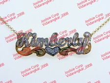 PERSONALIZED 3D DOUBLE SCRIPT NAME PLATE NECKLACE any name us seller