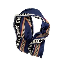 Burberry England Striped Blue Heritage  Scarf, 185cm X 100cm, XL size