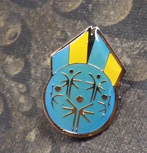 Special Olympics Mid 80s Blue and Gold vintage enamel pin