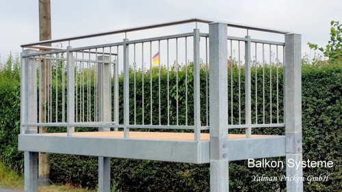 Geschraubte Ausführung Balkon Bausatz 4 m x 1,5 m Vorstellbalkon feuerverzinkt - Bild 4 von 5