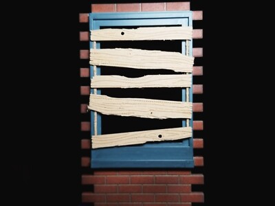 3x Boarded-Up Window Accessorie for NECA Diorama Street Scene, DIY Dio Project