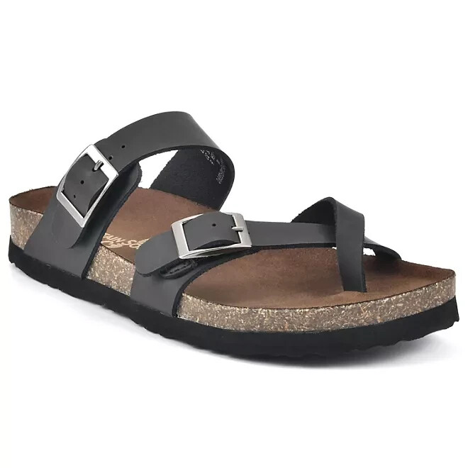 Sandalia de cuero Mountain Sole para mujer talla 6 negra