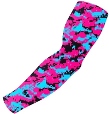 Football Baseball No Slip Compression Arm Sleeve Pink Baby Blue Digital Camo