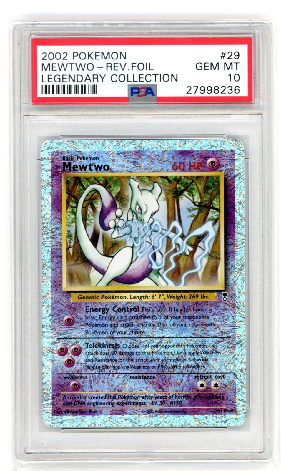 2002 Pokemon Legendary Collection Mewtwo Reverse Holo Foil Card