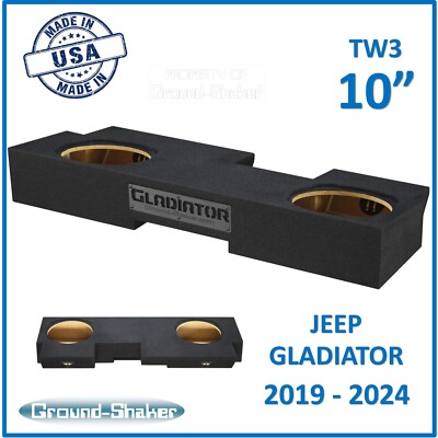 2019-2024 Jeep Gladiator 10'' Dual Sub Box Subwoofer Enclosure For JL Audio TW3
