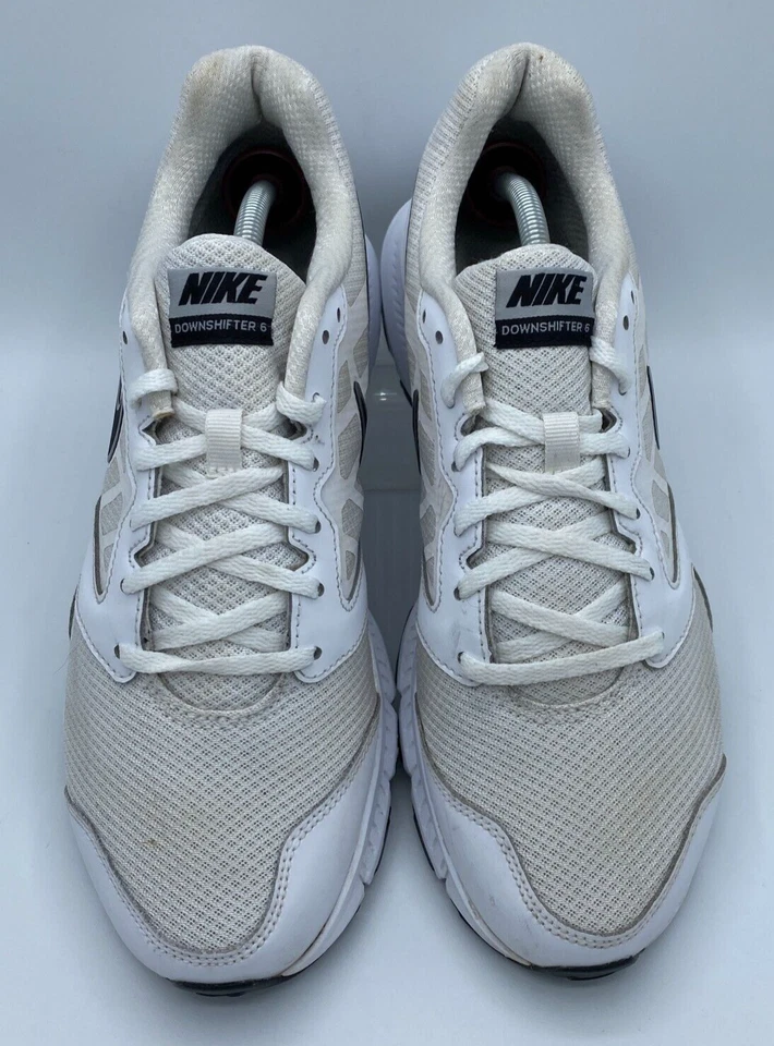 Nike Downshifter 6 Trainers Mens UK 9 White Sneakers Good Condition some marks - Image 2 of 4