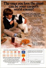 Monsanto Wear-Dated Gold Label Carpet Original Vintage Print Ad