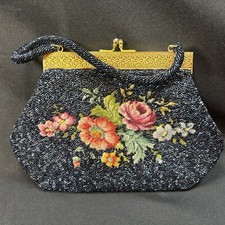 Vintage Hand beaded Tapestry Hand Bag EXCELLENT
