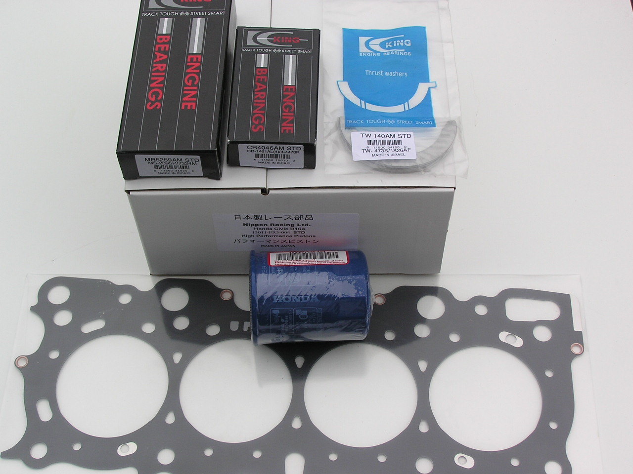 NIPPON RACING Honda CIVIC PISTONS RINGS KING BEARINGS MLS HG KIT SI SIR