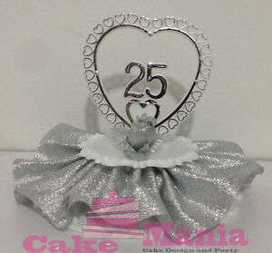 Topper Nozze Sposi 25 Anni Di Matrimonio Wedding Anniversario Di Matrimonio Ebay