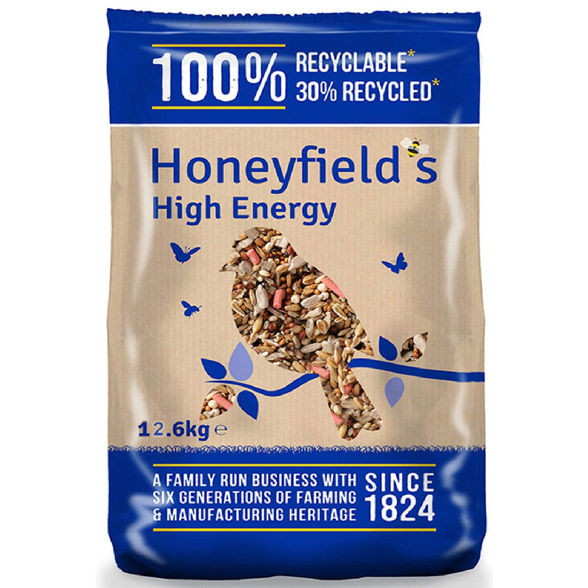 HIGH ENERGY MIX - (12.6kg) - Honeyfields Wild Bird Seed Food Blend Garden Feed
