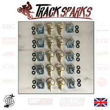 DZUS TYPE FASTENERS CLIPS D-RING GOLD CHROME PLATE SLIP-ON 19mm x 10 PACK UK