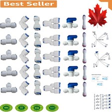 Easy Install 1/4-Inch OD Quick Connect Fittings - 30 Leak-Free Brass Pieces