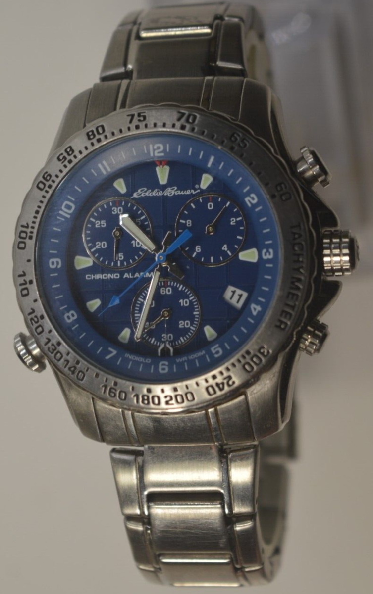 Eddie Bauer Alarm Chronograph 3 subdials Day/date Case by Timex