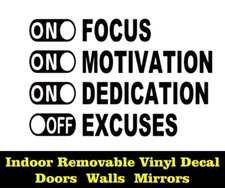 4 PK Motivational Wall Decal Indoor Removable Matte Black Vinyl Wall Door Mirror