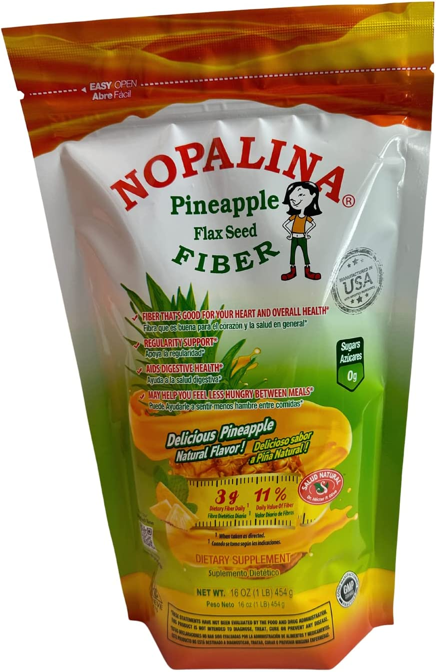 NOPALINA Flax Seed plus Fiber Dietary Supplement Colon Detox Pineapple