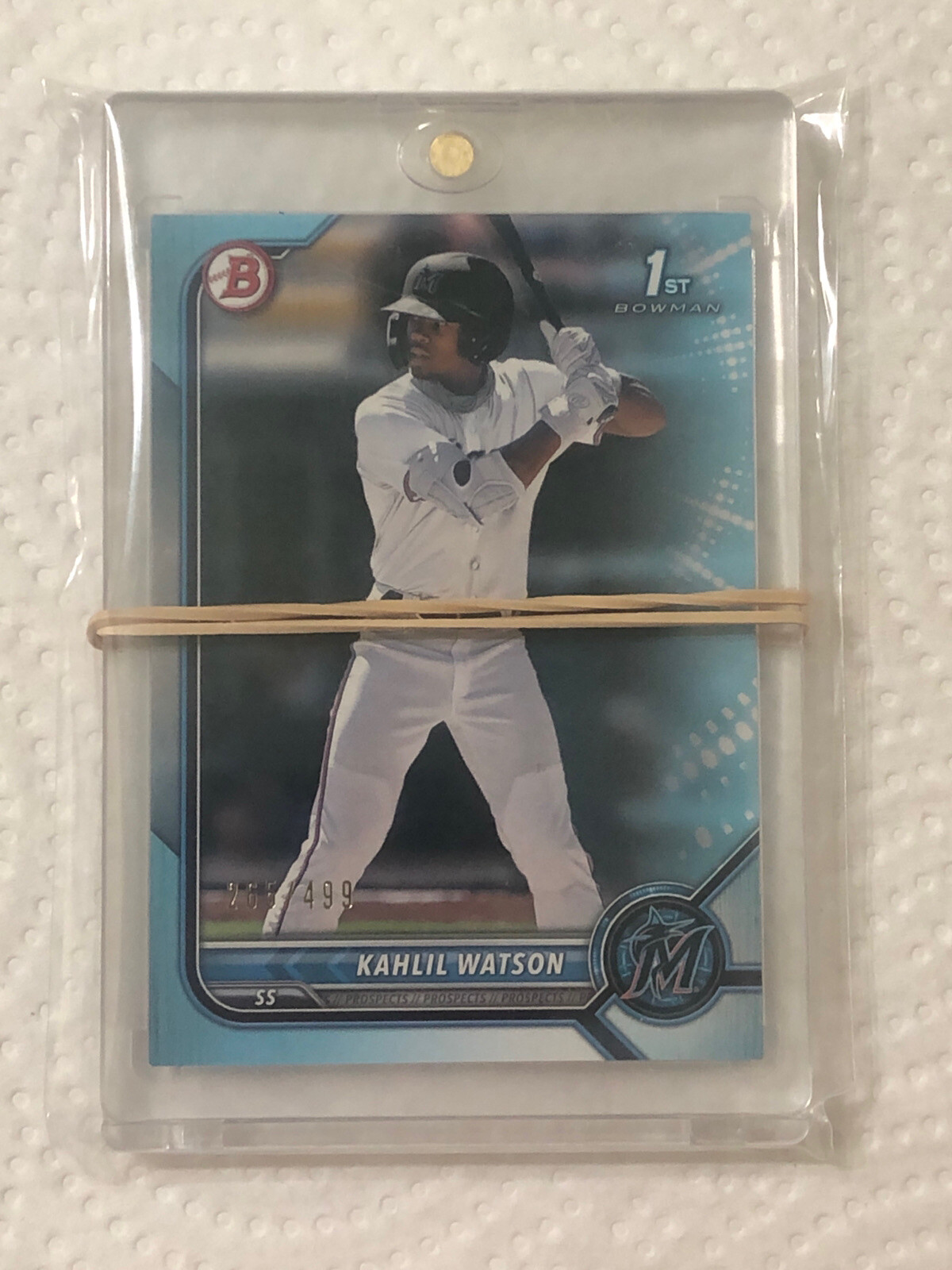 2022 Bowman KAHLIL WATSON 1st Bowman Sky Blue Paper /499 BP-3 Marlins 😀