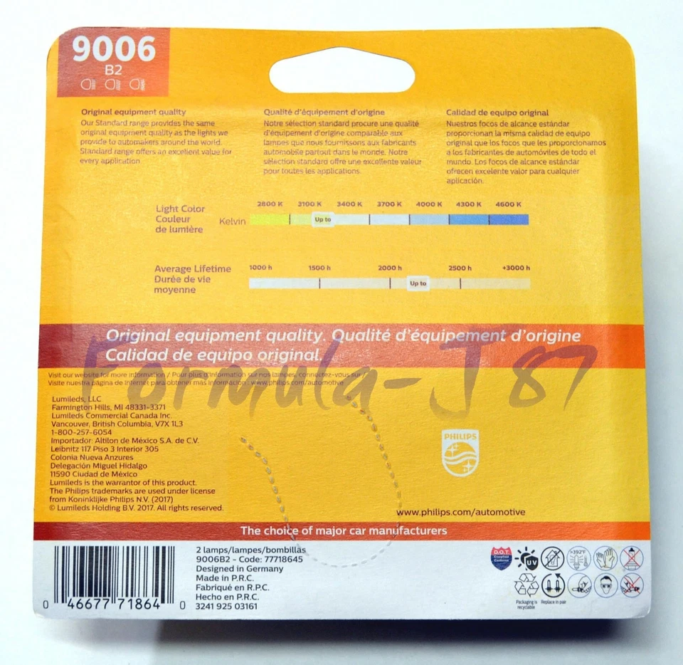 Philips Estándar 9006 HB4 55W Dos Bombillas Luz Antiniebla Repuesto Plug Play OE Foto 3 de 4