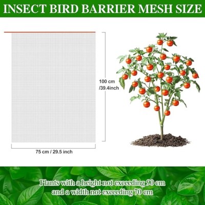 3 Pack Insect Bird Barrier Netting Mesh Garden Pest Barrier Plant Cover. New