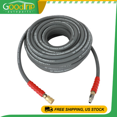 2 Wire Braid Non-Marking 6000psi Hot Water Pressure Washer Hose 3/8'' x 100ft