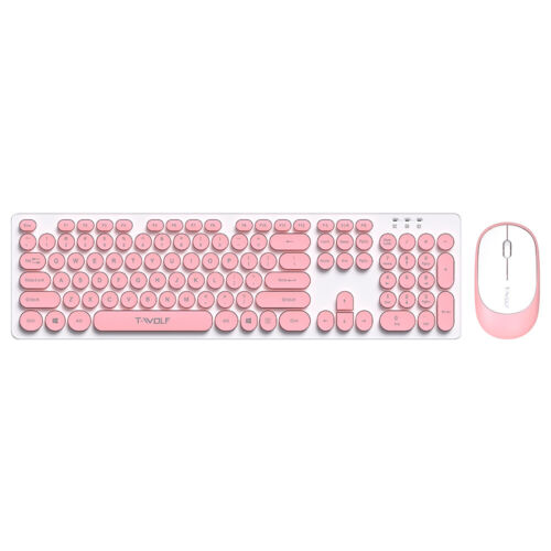 T-WOLF TF770 2.4G  Keyboard  Combo Retro Punk Round Keycap W8O8 - Afbeelding 1 van 7