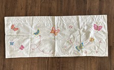 Pottery Barn Kids Curtain Valance Floral Embroidery Applique Butterflies 44x18