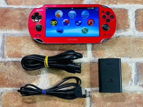 SONY PS Vita PCH-1000 ZA-03 Cosmic Red Console Charger Japan Tested Fast