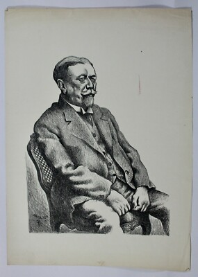Aquatinta Radierung Portrait des Vaters August Wilhelm Dressler Signiert